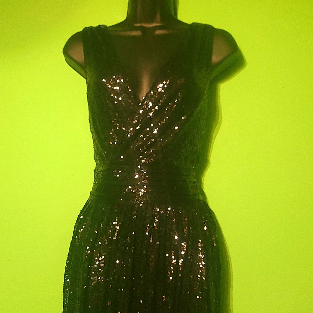 Kate Kasen Size 14 Black Sequin Dress
